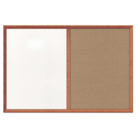 United Visual Products Enclosed Corkboard, 1 Door, 60"x36", 4" Fra, UV3424-SATIN-COBACC UV3424-SATIN-COBACC